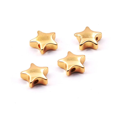 Perles étoile Bombée en Hématite métal dorée AA - 6mm (4)