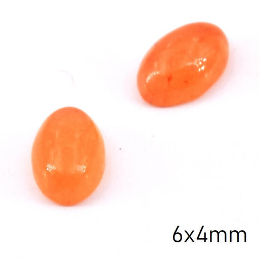 Ovaler Cabochon Natürlicher roter Aventurin - 6x4mm (2)