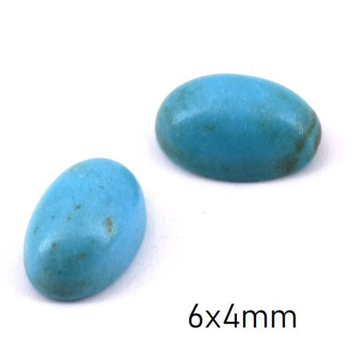 Cabochon ovale turquoise synthétique 6x4mm (2)