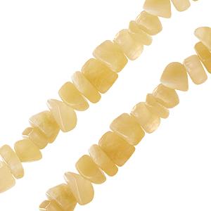 Perle chips en jade jaune 6mm sur fil (1)