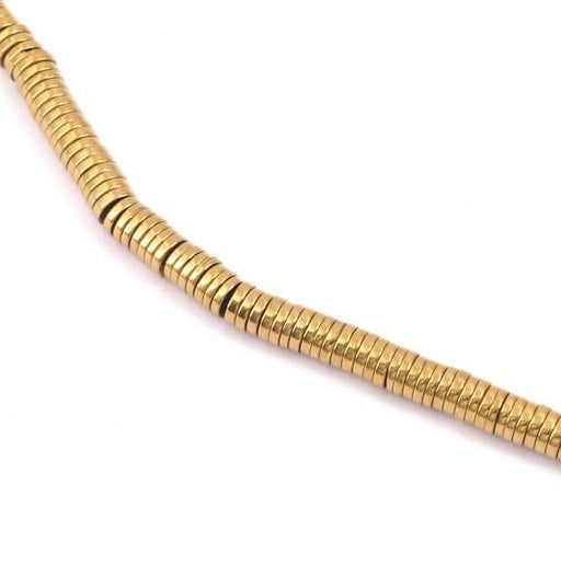 Heishi perles rondelles en hématite bronze 4mm, trou 1mm (1rang)