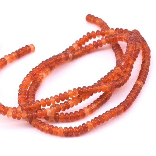 Perles Rondelles en Cornaline orange 4x2mm - trou: 0,8mm, 1 fil (1)