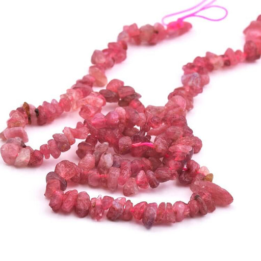 Perles Chips Arrondis Tourmaline Rose 4-6mm - Trou: 0.8mm (1 fil 40cm)