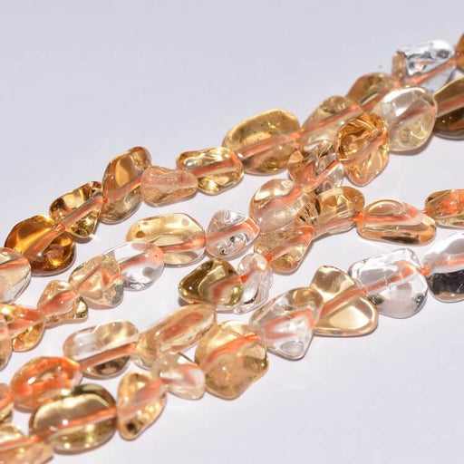 Kaufen Sie Perlen in der Schweiz Nuggetperlen Citrin Gelb - 5-10x4-6mm - Loch 0.7mm (1 Strang 40cm)