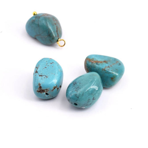 Achat Perles Nuggets Turquoise Stabilisé 12x16mm (4)