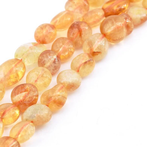 Kaufen Sie Perlen in der Schweiz Abgerundete Citrin Gelb Nuggets Perlen 6-10x8-10mm - Loch: 1mm (1 Strang-38cm)