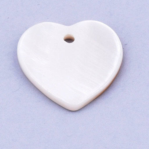 Achat Pendentif nacre coquillage coeur 17x17mm - Trou : 1mm (1)