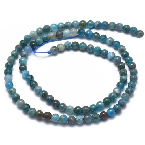 Perles Rondes en Apatite 4mm -Trou: 0,8mm - fil 39cm (1 fil)