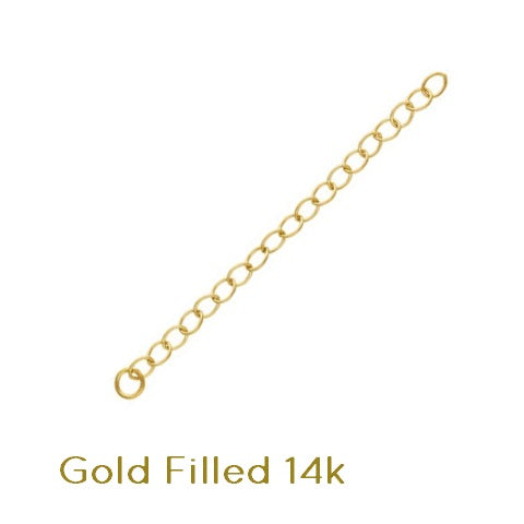 GOLD FILLED Verlängerungskette mit 50x3mm Herz (Verkauf:1stuck)