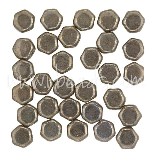 Honeycomb Perlen 6mm crystal bronze (30)