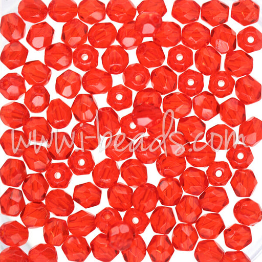 Perles facettes de bohème hyacinth orange 4mm (100)