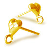 Boucles d'oreilles Clou coeur 6mm et anneau métal doré or fin  (4)