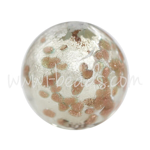 Perle de Murano ronde or et argent 12mm (1)