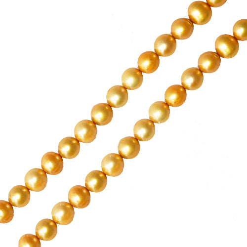 Süßwasser perlenstrang kartoffelform gold 6mm (1)