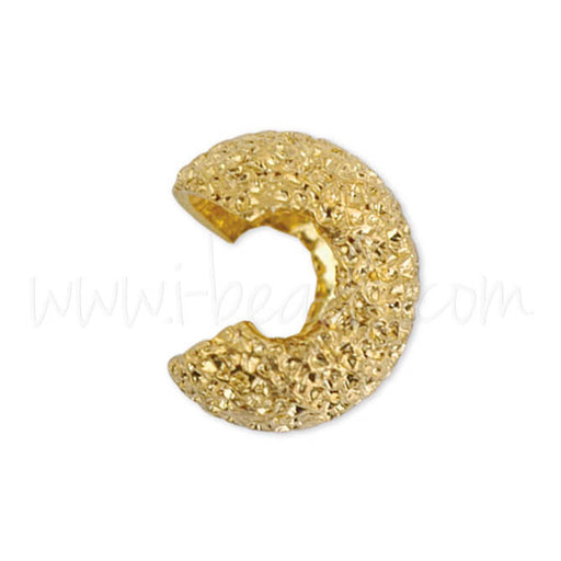 14 Caches perles a écraser paillettes métal doré or fin 4mm (14)