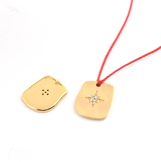Kaufen Sie Perlen in der Schweiz Charm Anhänger vergoldet und Zirkon 14x12mm (1)