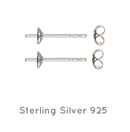 Ohrstecker mit Aufsatz für 3-4mm Perlen Sterling Silber (1paar)