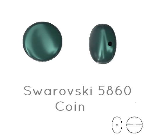 5860 Swarovski coin Light Tahitian Look pearl 12mm 0.7mm (5)
