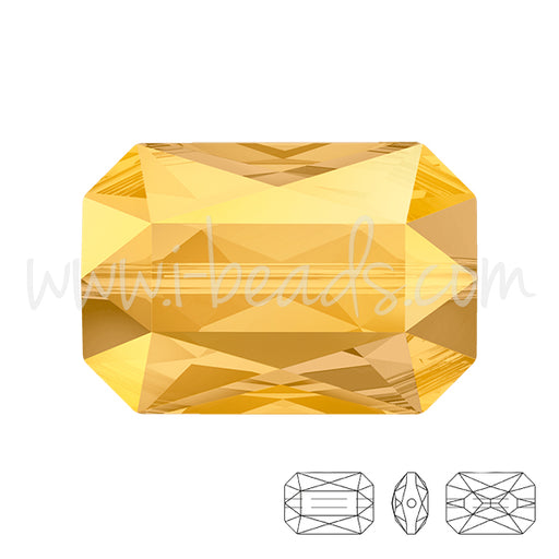 Perle Swarovski 5515 Emerald cut crystal metallic sunshine jaune18x12mm (1)