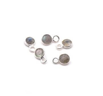 Kaufen Sie Perlen in der Schweiz Kleiner Labradoritanhänger aus 925er Silber 8x5mm (2)
