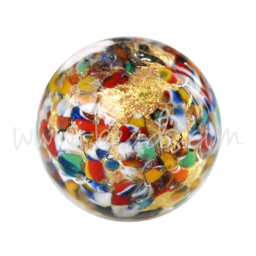 Perle de Murano ronde multicolore 12mm (1)
