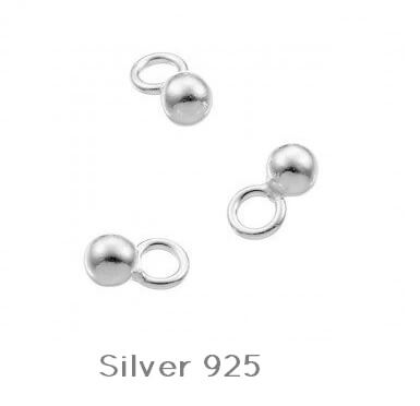 Perle ronde 3mm pendentif Argent 925 (x2)