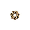 Perle rondelle twist métal doré or fin vieilli 7.5x2mm (2)
