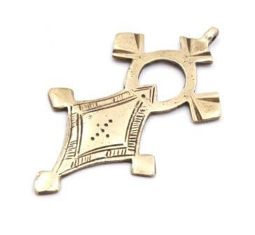 Kaufen Sie Perlen in der Schweiz Tuareg Kreuzanhänger bronze 90x45mm (1)