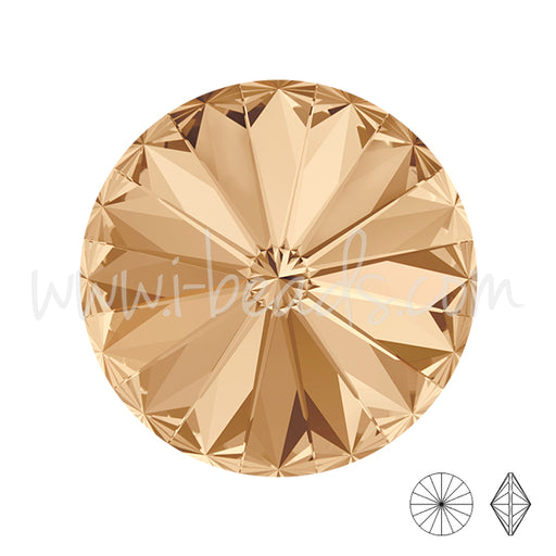 Achat Cristal Swarovski rivoli 1122 crystal golden shadow 12mm (1)