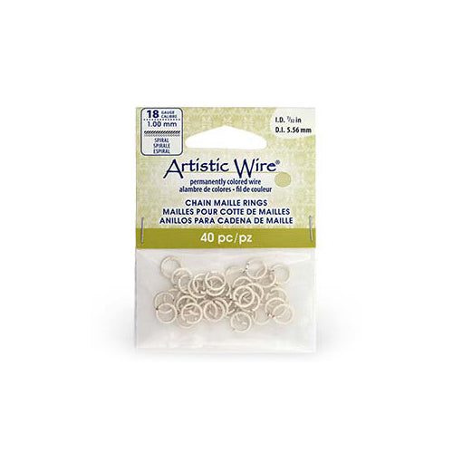 Achat Beadalon 40 anneaux spirales chaine maille fil artistique plaqué argent 18ga 7/32&quot; 5.56mm (1)