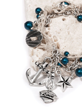 Kaufen Sie Perlen in der Schweiz Nautical stern anhänger metall antik versilbert 18mm (1)
