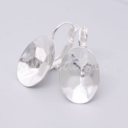 Serti boucle d'oreilles pour Swarovski 4120 18x13mm argenté (2)