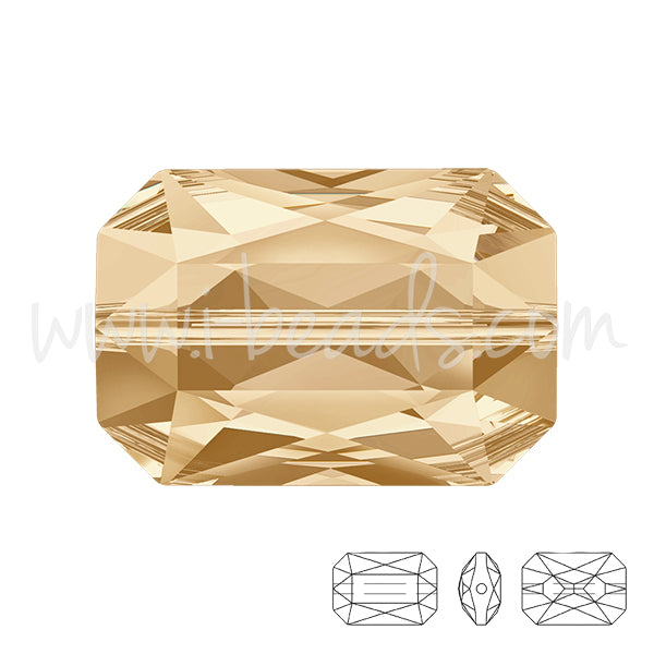Perle Swarovski 5515 Emerald cut crystal golden shadow 18x12mm (1)