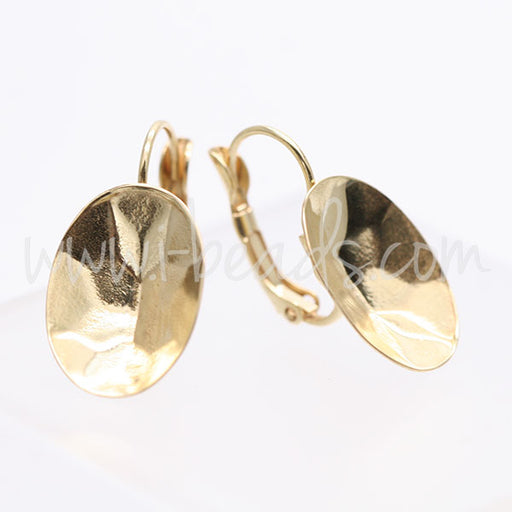 Vertiefte Ohrringfassung für Swarovski 4120 18x13mm gold-plattiert (2)