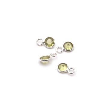 Achat petite breloque avec Peridot et sertis argent 925- 8X5mm (2)