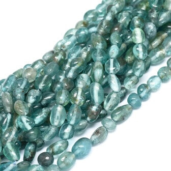 Perles forme nugget arrondi Apatite 5-7mm trou 0.8mm(1 rang)