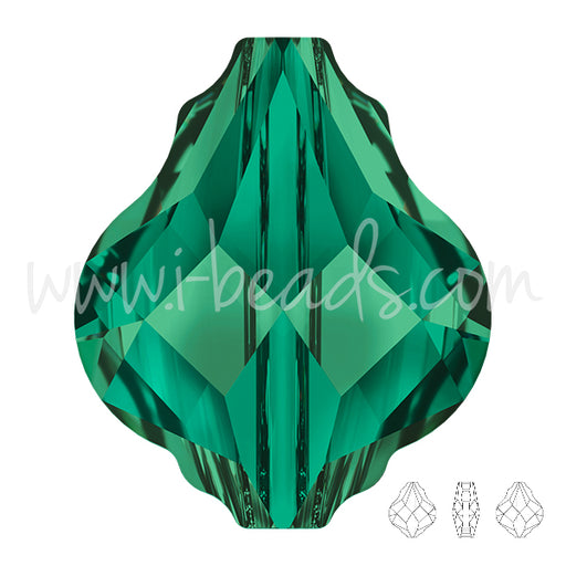 Achat Perle Swarovski 5058 Baroque emerald 14mm (1)