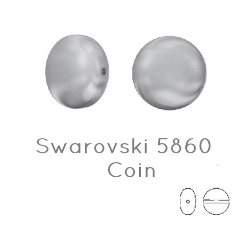 Achat 5860 Swarovski coin Grey pearl 10mm 0.7mm (5)