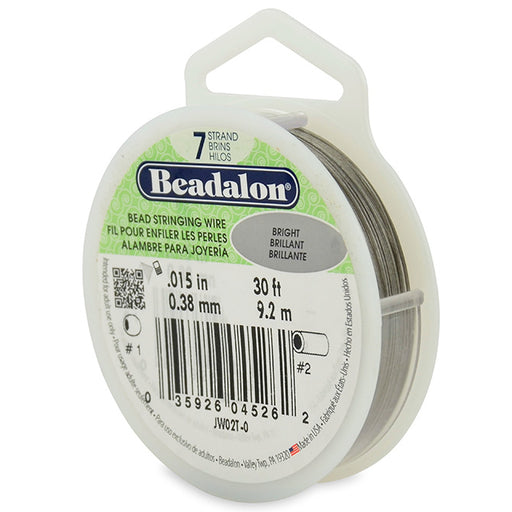 Beadalon fil câble 7 brins brillant 0.38mm, 9.2m (1)