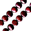 Perles d'eau douce pépites rouge cerise 6.5mm sur fil (1)