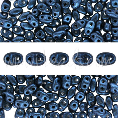 Perles MiniDuo 2.5x4mm luster metallic suede blue (10g)