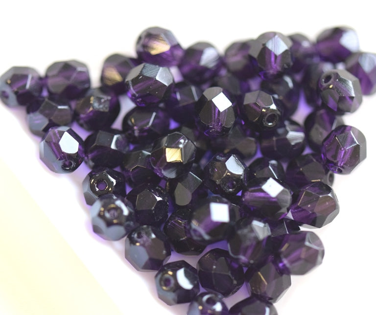 200 Perles Facettes Bohême 3mm Violet Foncé Métallisé - Préciosa, Parfaites Pour Bijoux Et Créations