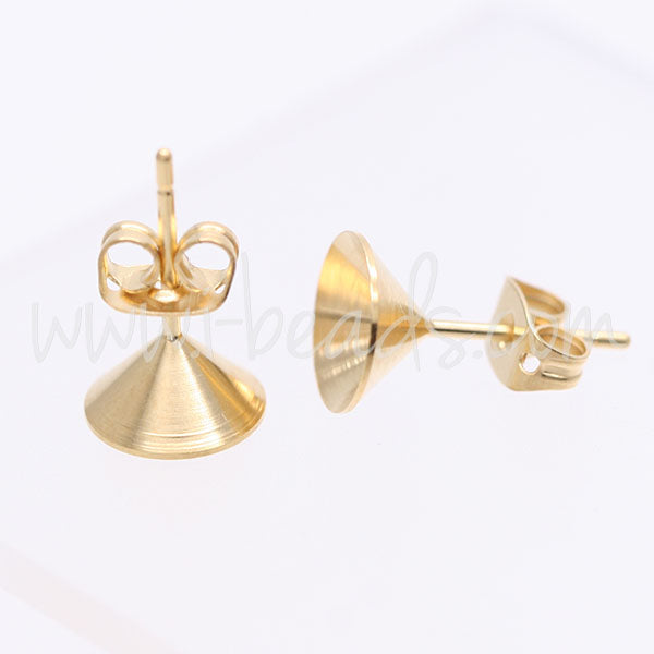 Serti boucle d'oreilles coniques pour Swarovski 1088 SS39 doré  (2)