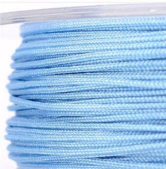 Cordon tressé en nylon haute qualité - 0.8mm - Bleu AZUR - (vendu par Bobine - 25m)