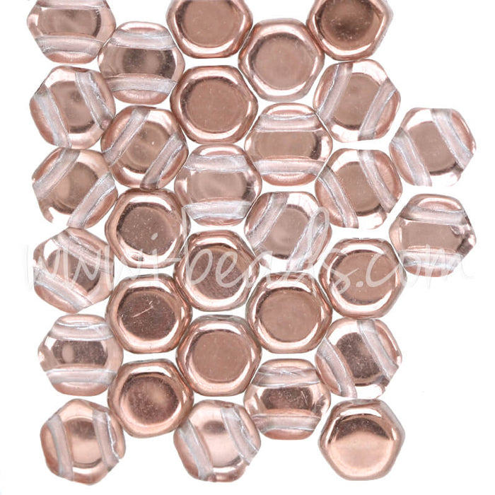Perles Honeycomb 6mm crystal capri (30)