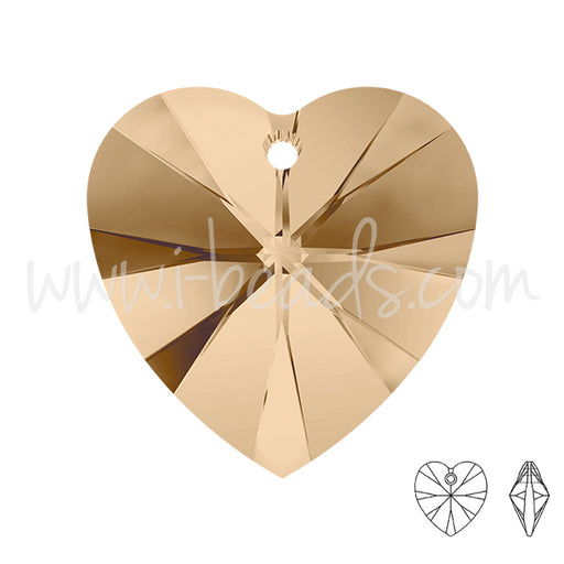 Achat pendentif coeur swarovski crystal golden shadow 18mm (1)