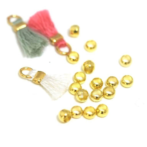 Crimpperle Edelstahl gold 2.2mm Loch: 1.7mm (10)