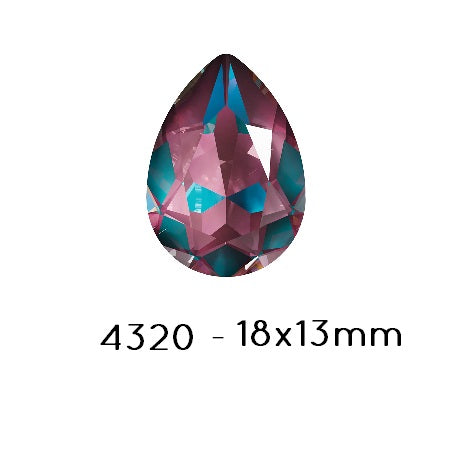 Achat Swarovski 4320 Fancy Stone PEAR- BURGUNDY DELITE-18x13mm (1)
