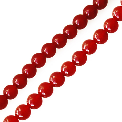 Achat Perles rondes agate rouge teintée orange 4mm sur fil (1)