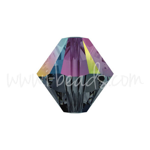 Achat Perles Swarovski 5328 xilion bicone graphite AB 4mm (40)